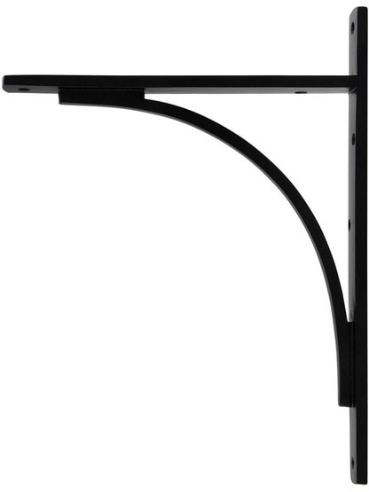 Utility Cast-Iron Shelf Bracket - 12 x 9-Inch in Matte Black.